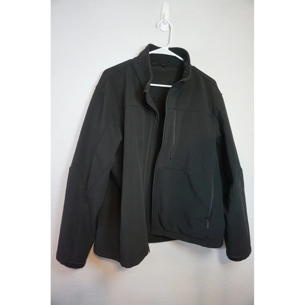 Tumi T-Tech Mens Black Softshell Fleece Lined Full Zip Jacket L